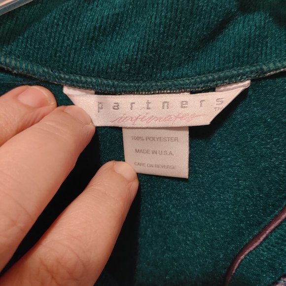 Vintage Partners Intimates Women Robe Housecoat 1/4 Zip Emerald Green Floral XXL - Picture 6 of 6